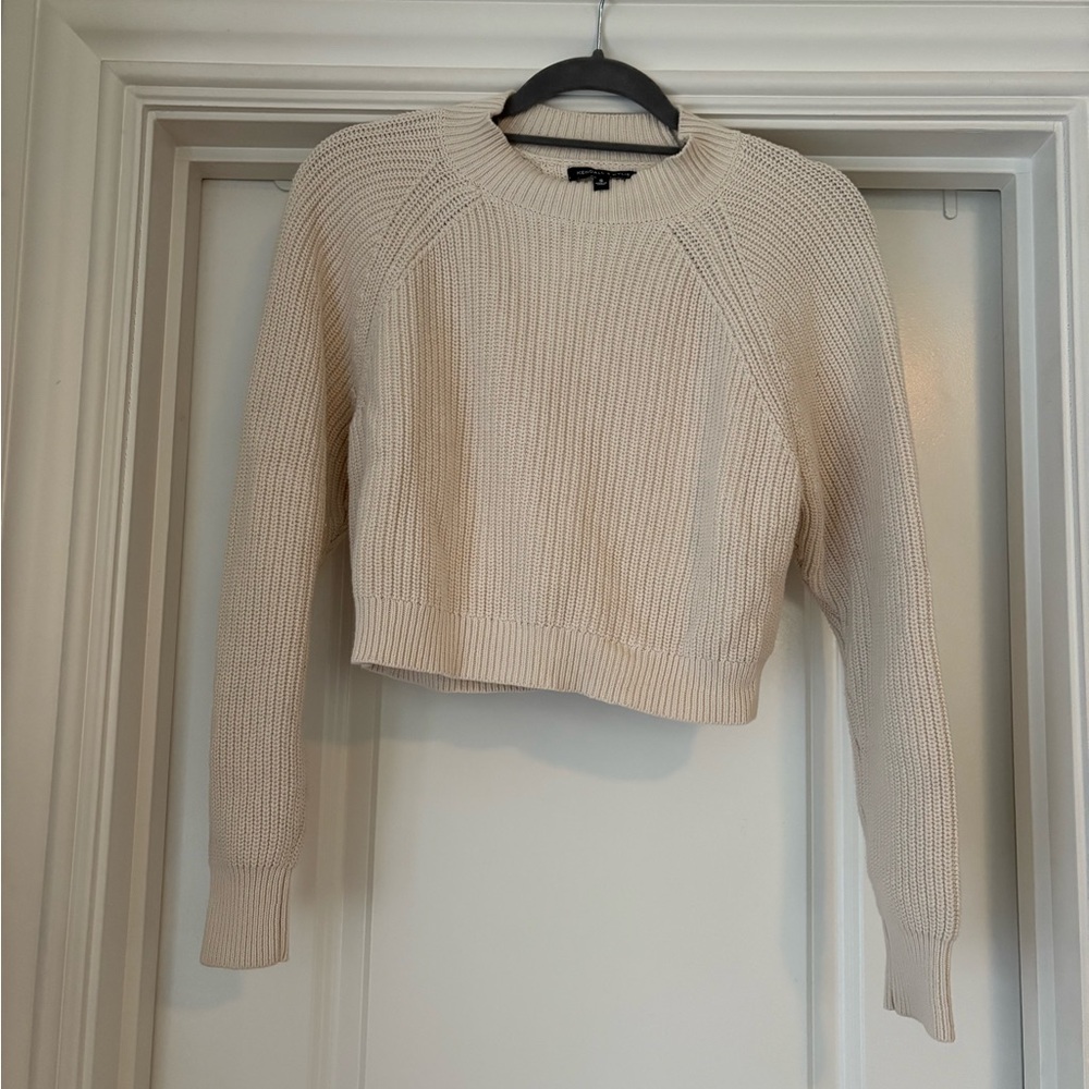 Kendall & Kylie Cream Crew Neck Sweater
